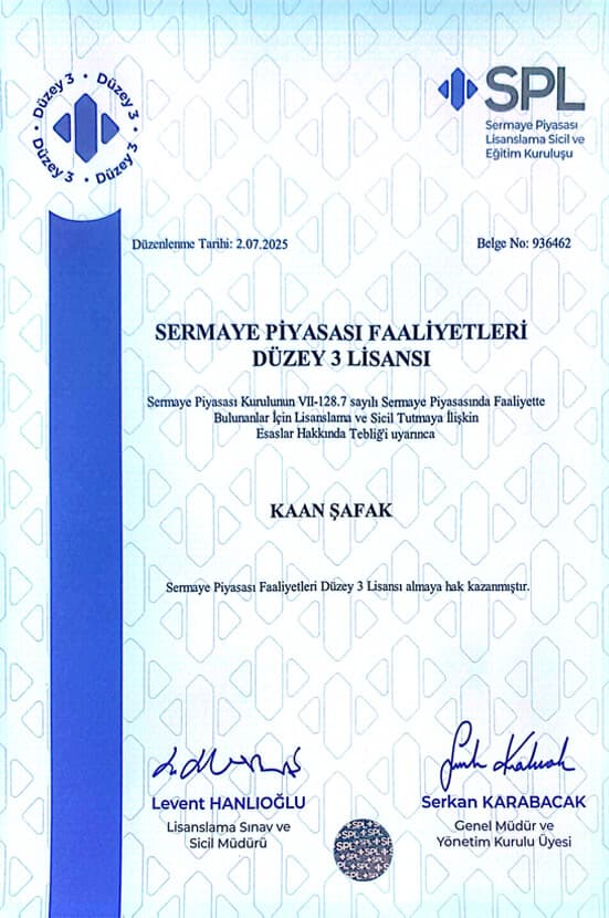 Sermaye Piyasası Faaliyetleri Düzey 3 Lisansı